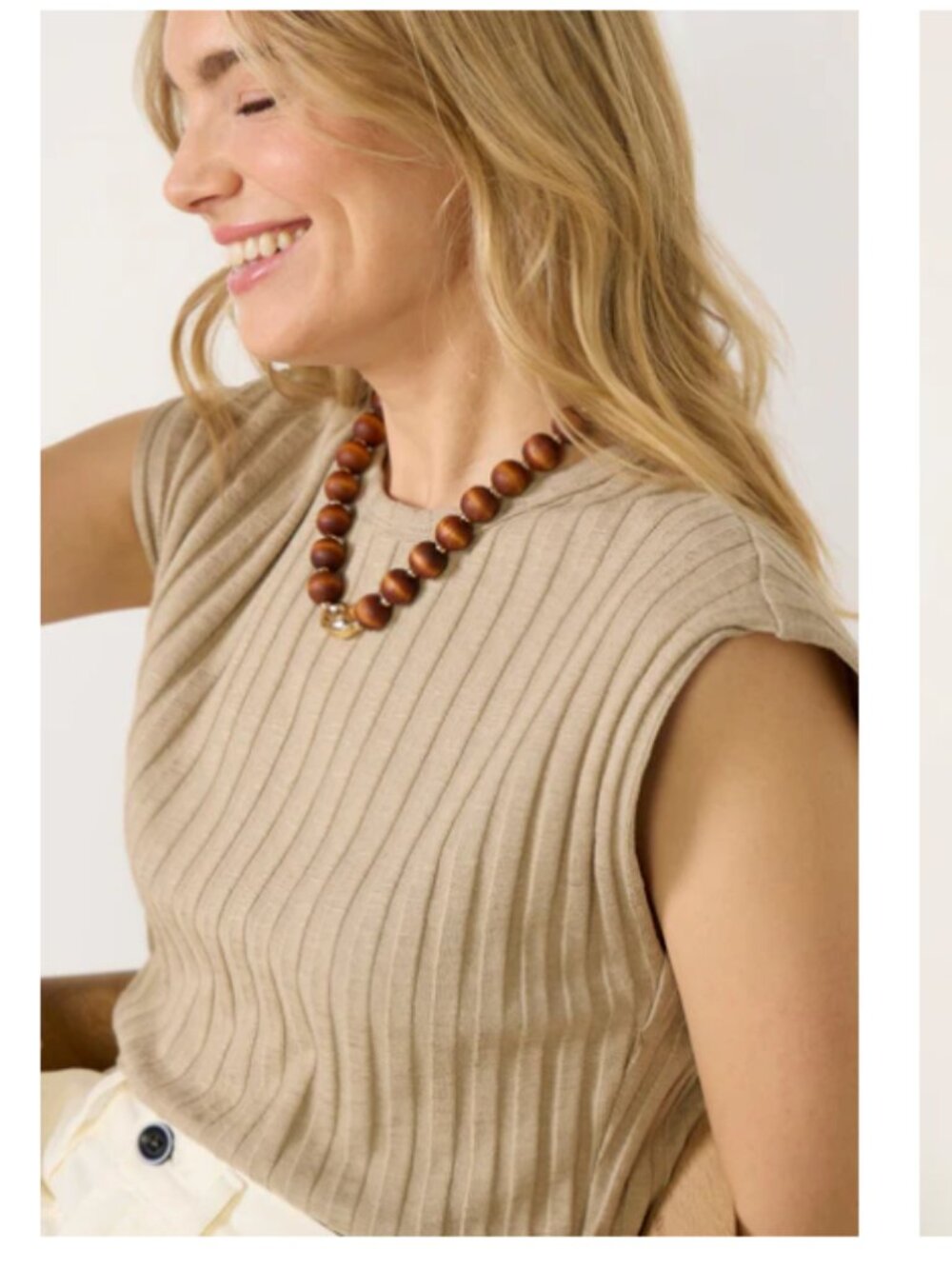 Michael Stars Jinny Power Shoulder Top in Tan L